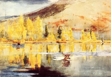 水彩 Painting - 10 月の日のウィンスロー・ホーマーの水彩画